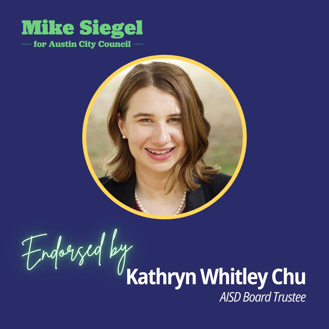 MikeSiegelTX's tweet photo. As a former public school teacher, I'm honored to have the support of these great School Board members! Don't forget to vote for AISD Proposition A! https://t.co/cqXgtn7cZw