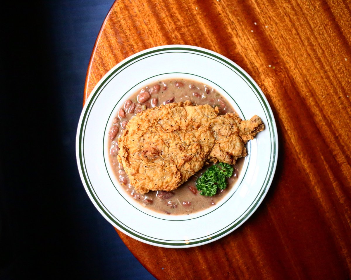 On the board every Monday:

Come on by for creamy Red Beans &amp; Rice with a big ol’ pork chop.

Greatest tradition in the 🌍 @snowlIkejonn