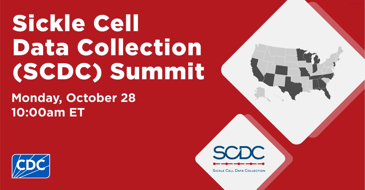 CDC_NCBDDD's tweet photo. One week away! Register for the Sickle Cell Data Collection Summit today. The SCDC state programs will showcase their work and highlight how their data are being used to impact the sickle cell community in their state. Register: https://t.co/m0sWRAn69W #SickleCell https://t.co/VVFM6LwQzV