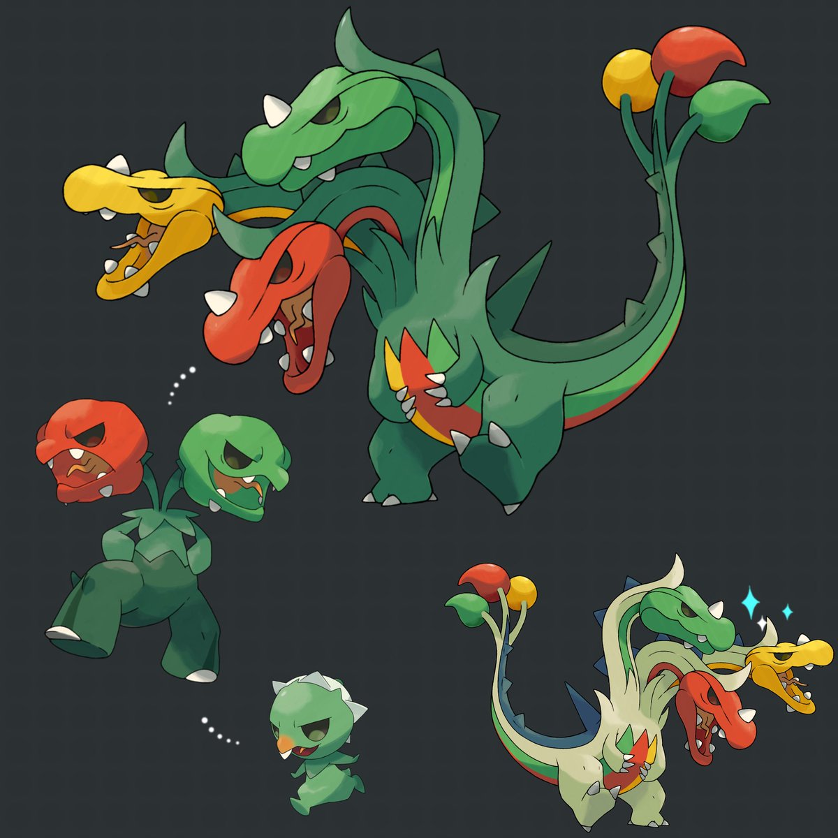 GregAndrade22's tweet photo. TRIPPLEGANG - Spicy Pepper Pokémon -
TYPE: GRASS / FIRE
GENDER: 50% Male / 50% Female
Capsakid > fire stone > Scovillain > level 40 > Tripplegang
#Pokemon #pokemonfanart #pokemonart #pokemonfanart #fakemon #pepper #capsakid #scovillain #sugimoristyle https://t.co/Vbn64WR12V