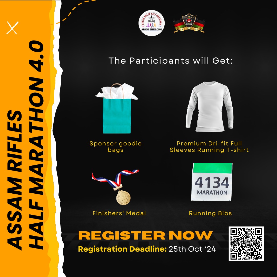 Assamriflesrun's tweet photo. Run with pride and passion—be part of a movement! Scan the QR code to join now. 🏃♂️🏅
#ShillongHalfMarathon #NatureRun #AssamRifles #SentinelsofNorthEast https://t.co/74dTAPlIJH