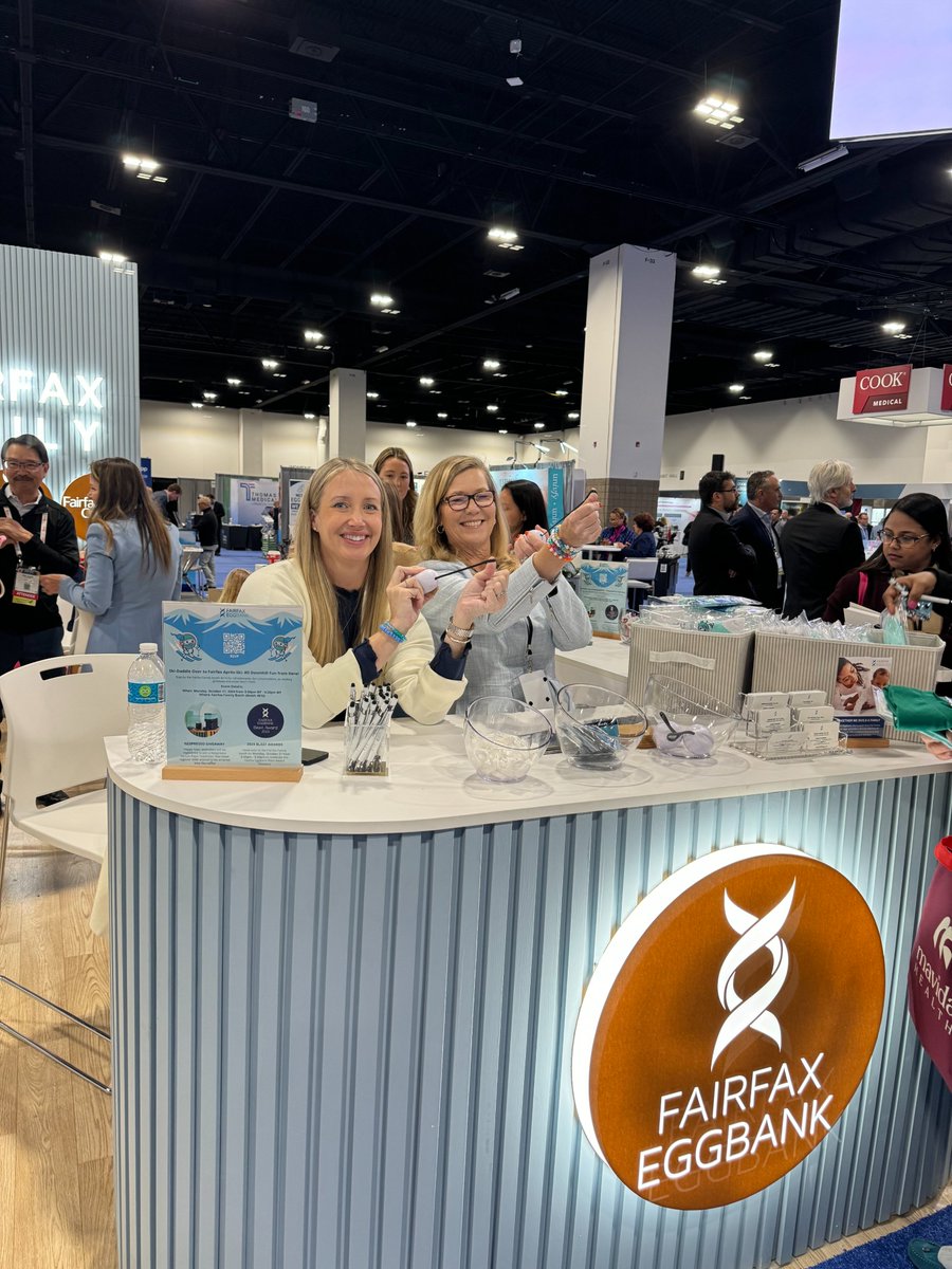 This year, we're back at #ASRM with some exciting new swag and new socks! Swing by booth 4016 to visit the Fairfax EggBank team and snag some exclusive new swag. #ASRM2024 #FairfaxEggBank #NewSwagAlert