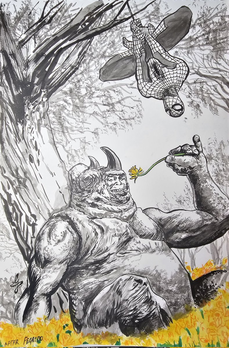 Day 21 - Rhinoceros 

One of my favourite Spider-Man Man stories is called Flowers for the Rhino, it appeared in Spider-man's tangled web #5-6 written by Peter Milligan and drawn by Duncan Fegredo . Highly recommended !!! 

#inktober #inktober2024 #spiderman #rhino