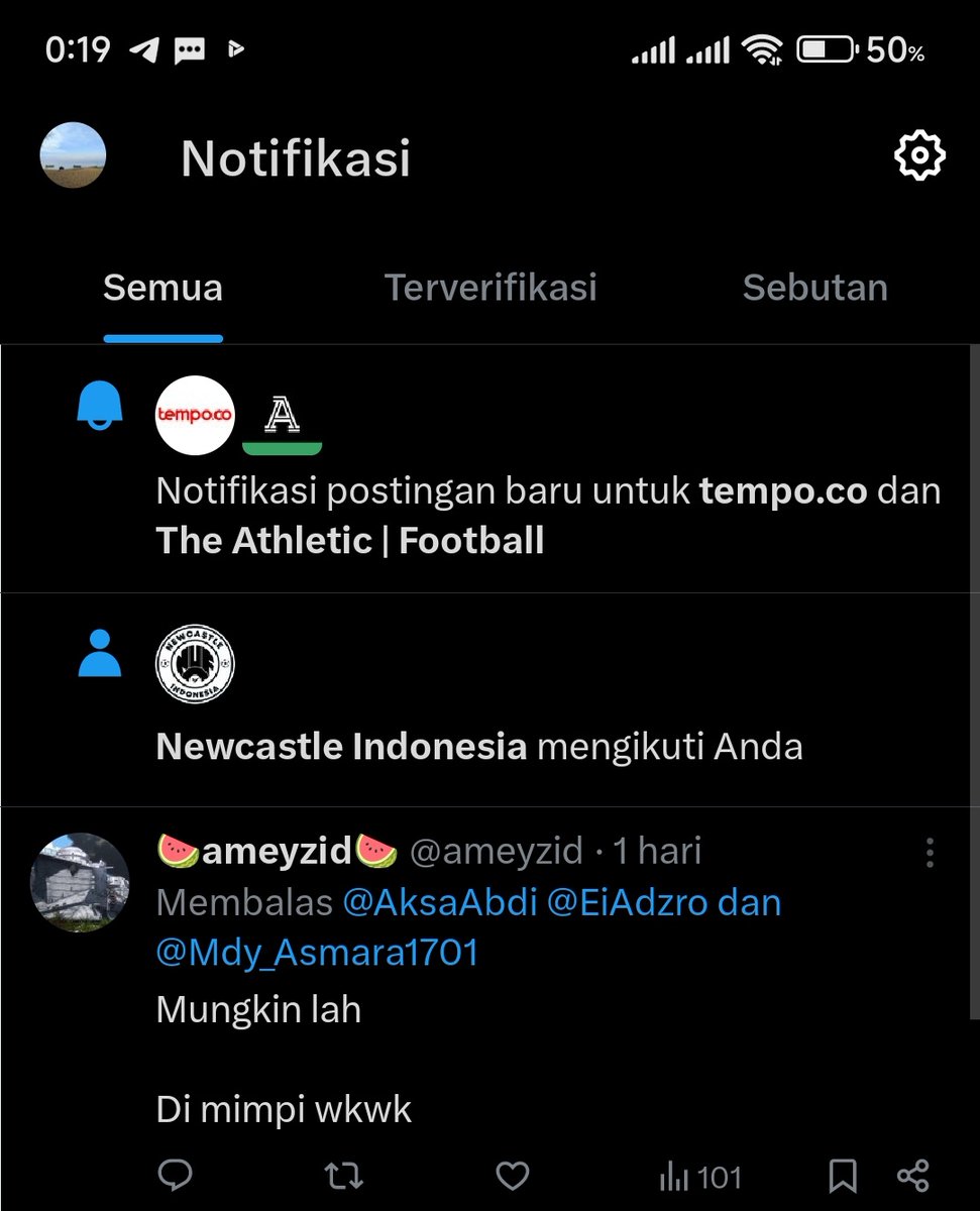idatletico26's tweet photo. Akhirnya sejarahh akun buat timeline sepakbola di follow sebuah fansbase klub @idnewcastle_ thank you niaa wkwkwk https://t.co/GiS44rc5Re