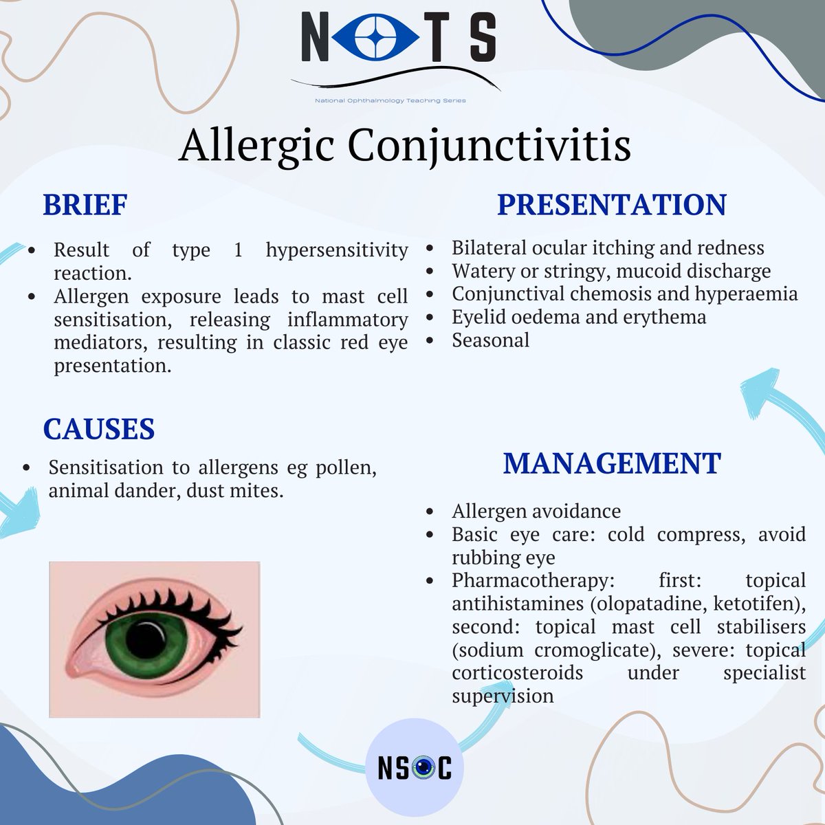NatOphthalTeach's tweet photo. We are back with another of our fact sheets, this time on conjunctivitis!

Keep a look out for our fact sheets which will be posted every 2 weeks ☺️

If you have any suggestions/ questions, don’t hesitate to contact us 👀

Author: Vyom Patel https://t.co/A8khbxeCFY