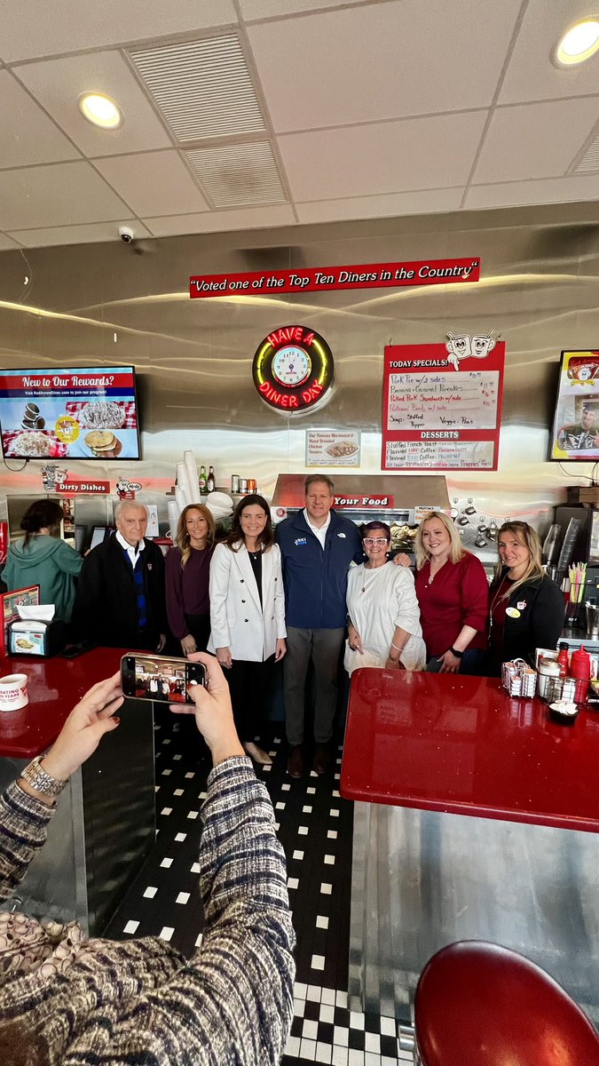 Chris Sununu (@chrissununu) on Twitter photo A cup of coffee and some bacon from the <a href="/RedArrow24Diner/">Red Arrow Diner</a>? Perfect way to start the day! ☕️🥓
There’s just 15 days left in this campaign and <a href="/KellyAyotte/">Governor Kelly Ayotte</a> is taking every opportunity to get out there, meet with Granite Staters, and hear their priorities firsthand! A cup of coffee and some bacon from the <a href="/RedArrow24Diner/">Red Arrow Diner</a>? Perfect way to start the day! ☕️🥓
There’s just 15 days left in this campaign and <a href="/KellyAyotte/">Governor Kelly Ayotte</a> is taking every opportunity to get out there, meet with Granite Staters, and hear their priorities firsthand!