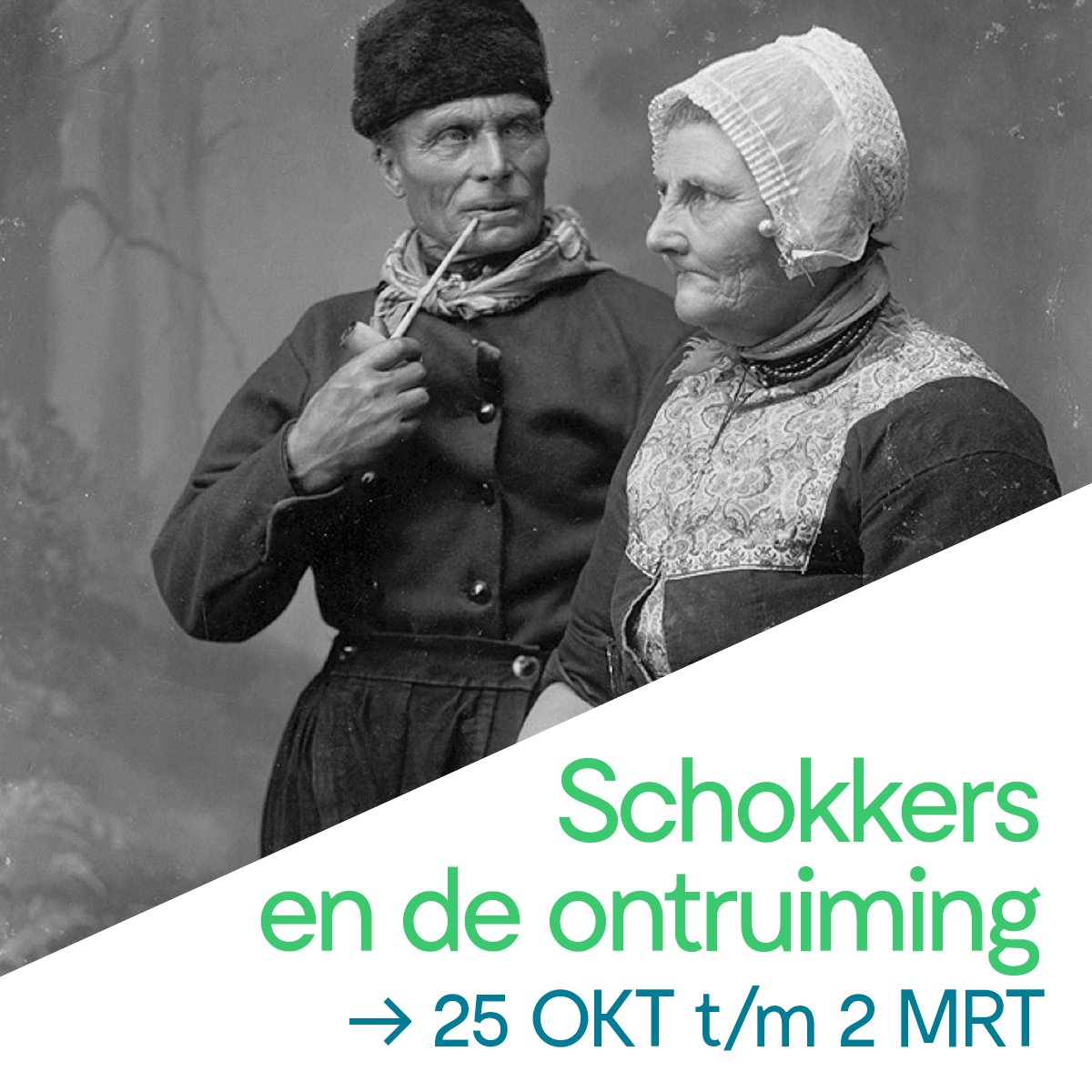 In 1859, gebeurde er iets ingrijpends op Schokland: het eiland werd op last van de overheid ontruimd. De bewoners, de Schokkers, moesten hun  eiland verlaten. Maar hun band met Schokland bleef.

Vanaf 25 okt te zien in de Museumkerk.
Meer info: museumschokland.nl/agenda/schokke…