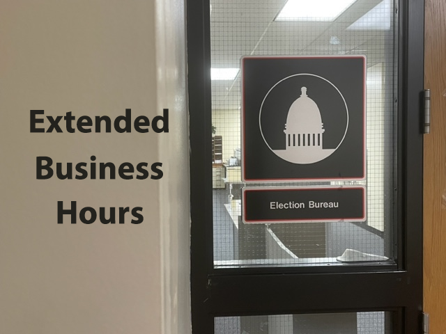 Westmoreland County Election Bureau extended office hours through Monday, November 4, 2024:  Monday - Friday 8:00am to 7:00pm, Saturday and Sunday 9:00am - 3:00pm.  Tuesday, November 5 (Election Day) hours:  7:00am to 8:00 pm.  Visit Elections website:  ow.ly/Kp6150TQ0Bm