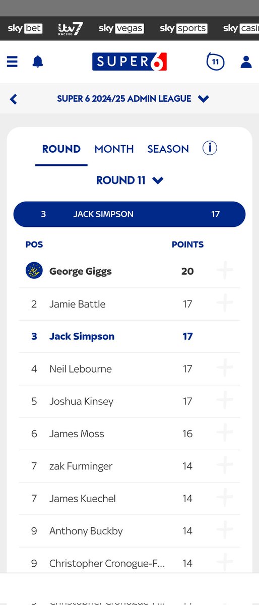 simpsonjack92's tweet photo. @Super6 My best ever week! https://t.co/sdFghudCfC