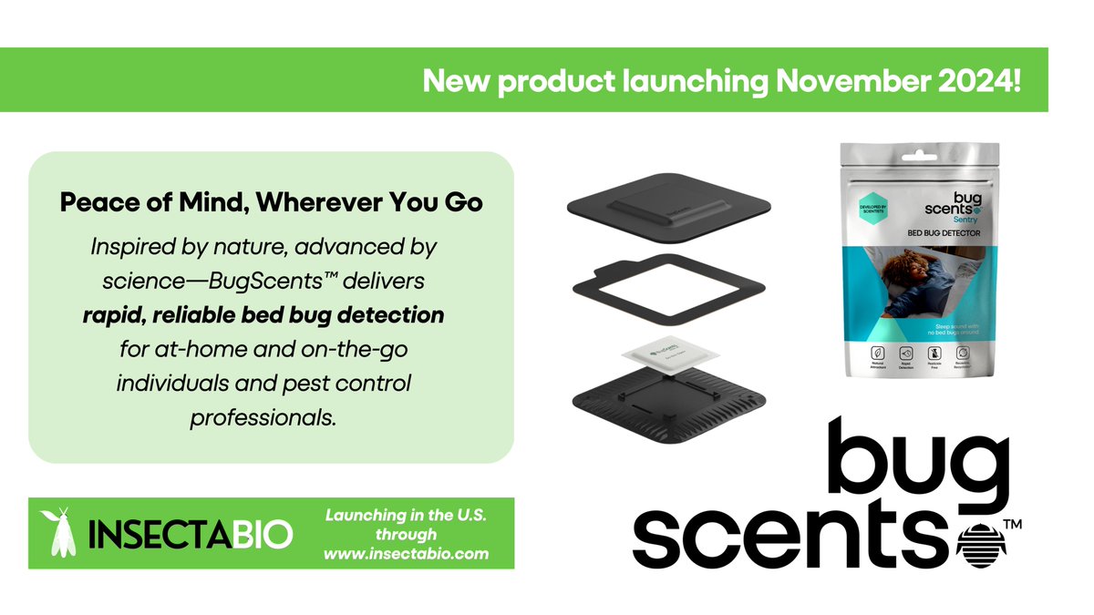 🚨 Exciting news! 🚨 We’re thrilled to announce that @BugScents solutions - innovative bed bug detection products - will available thru InsectaBio starting mid-November 2025! ✨ Follow along for updates! #BugScents #InsectaBio #BedBugs #Entomology #PestControl