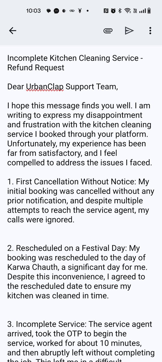 lohitk1's tweet photo. @urbancompany_UC  Very pathetic service. Incomplete refund.Disrespectful employees.
Please take action. https://t.co/l1yJhutjzg