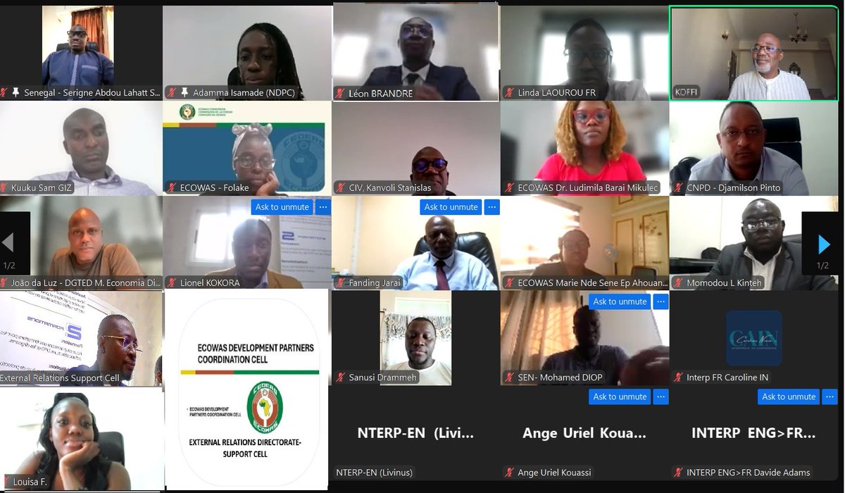 ECOWASdevparcel's tweet image. Today an important Online Workshop took place between  representatives from Ministries of Digital Economy and Data Protection Authorities from ECOWAS  &amp;amp; @GroupeDPSE on the Review of the Preliminary Draft of the Revised Supplementary Act A/SA.1/01/10 on Personal Data Protection.