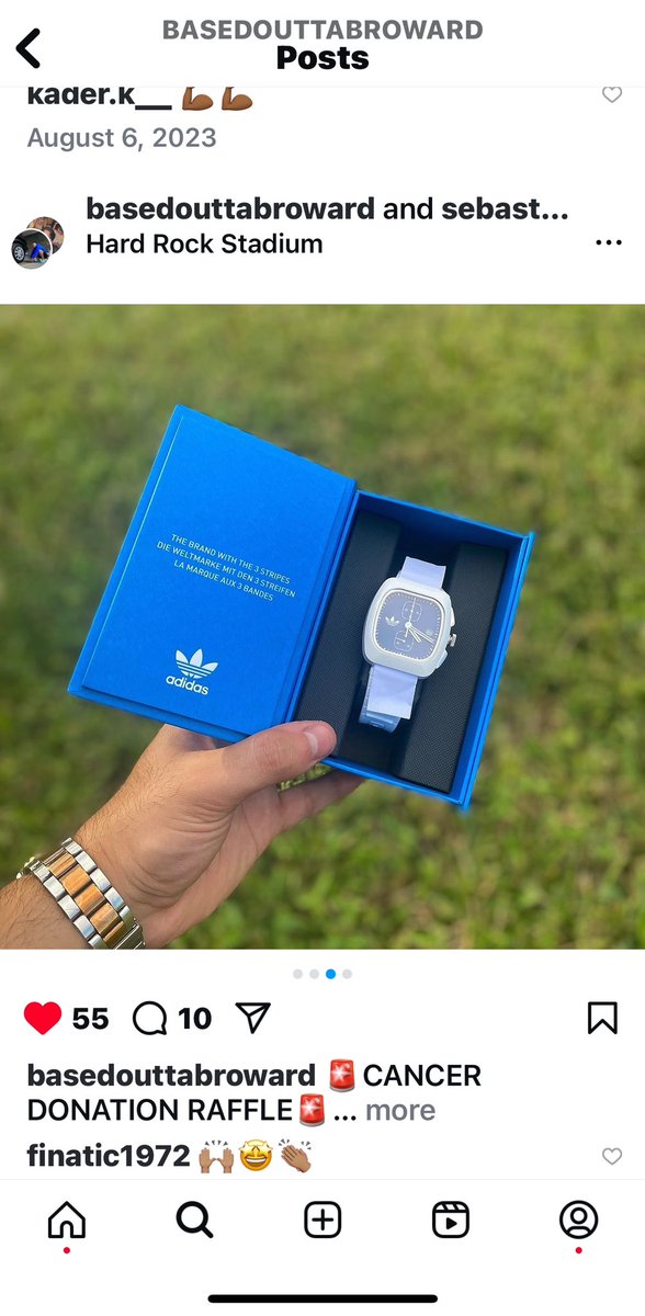 finatic1972's tweet photo. Let’s help Sebastian raise 💰 for Dolphins Cancer Challenge🤩

Only $5 to enter raffle to win an Exclusive Addidas Retro Wave Watch, retailed at $150🤩
Plz retweet👏🏽 

Enter by clicking link in his post below.

Plz retweet👏🏽 #OneTeamOneFight  @ThanksCancer @TackleCancer @ian693 https://t.co/0fJjBiE59f