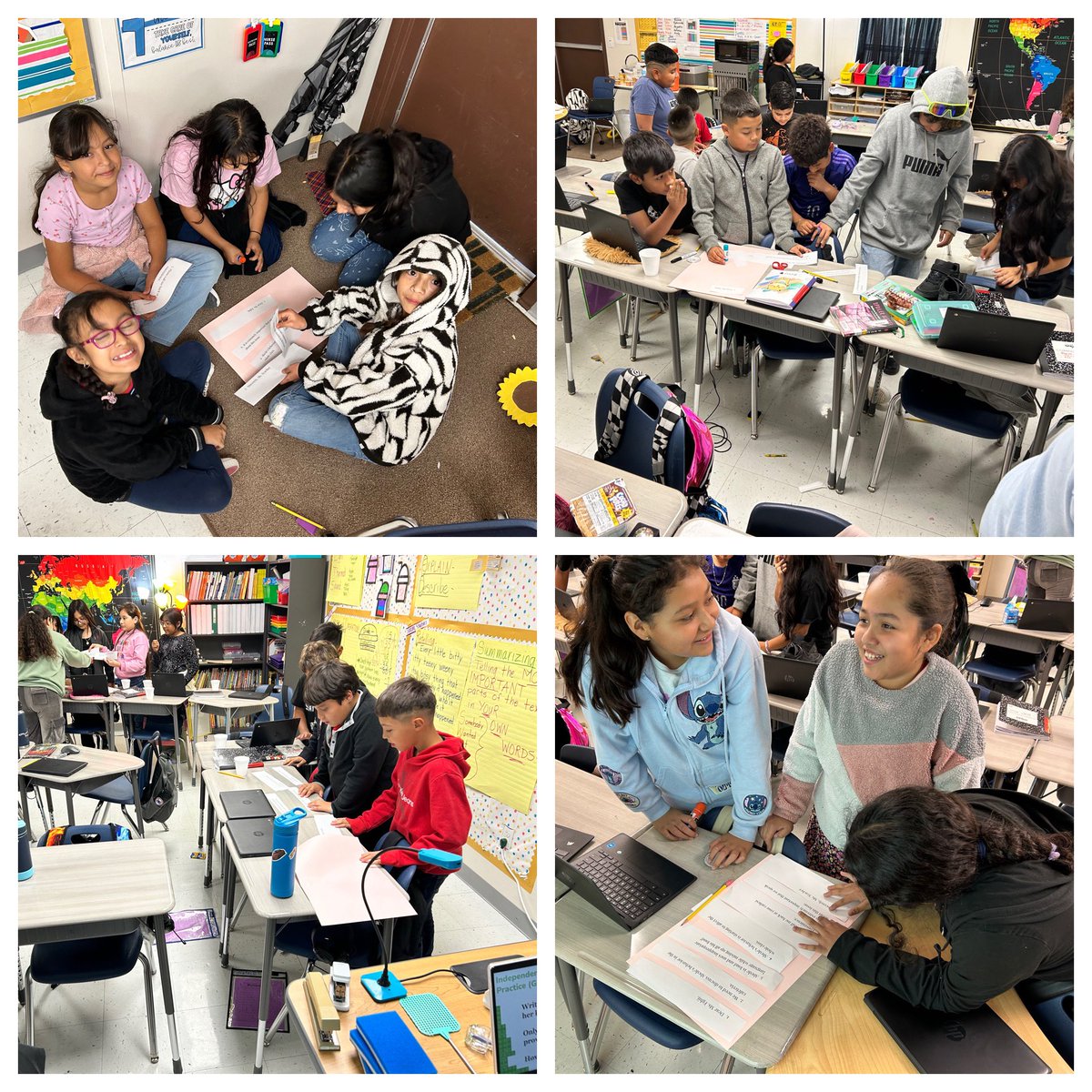 My class is organizing text to analyze the author’s message and the author’s purpose. 
#ExpeditionExceLLence 
#NAVproud 
#bilingualclass 
#greatdiscussion