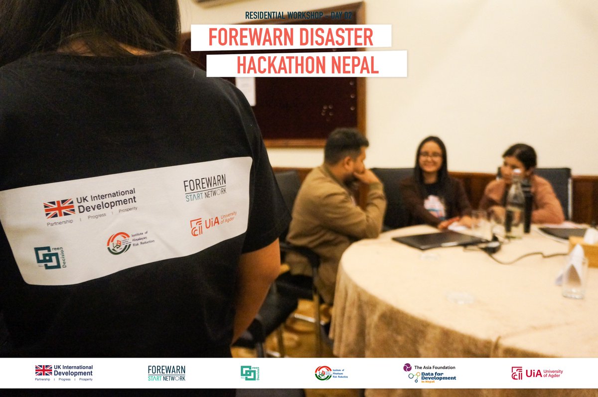 HackathonNepal's tweet photo. Day 2 of the 3-day Residential Workshop of the #FOREWARNDisasterHackathonNepal!!
#2024WARNepal #FOREWARN #DisasterHackathonNepal #StartFund #StartFundNepal #GDLabs #IHRR #DataForDevelopmentInNepal #d4dNepal #TheAsiaFoundation #UniversityOfAgder #UiA #Nepal https://t.co/5q9WRaVoRU