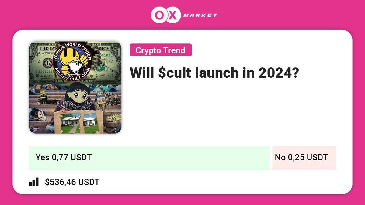 🔥 Will $cult launch in 2024?

Bet now 👉 ox.market/marketsDetail?…
