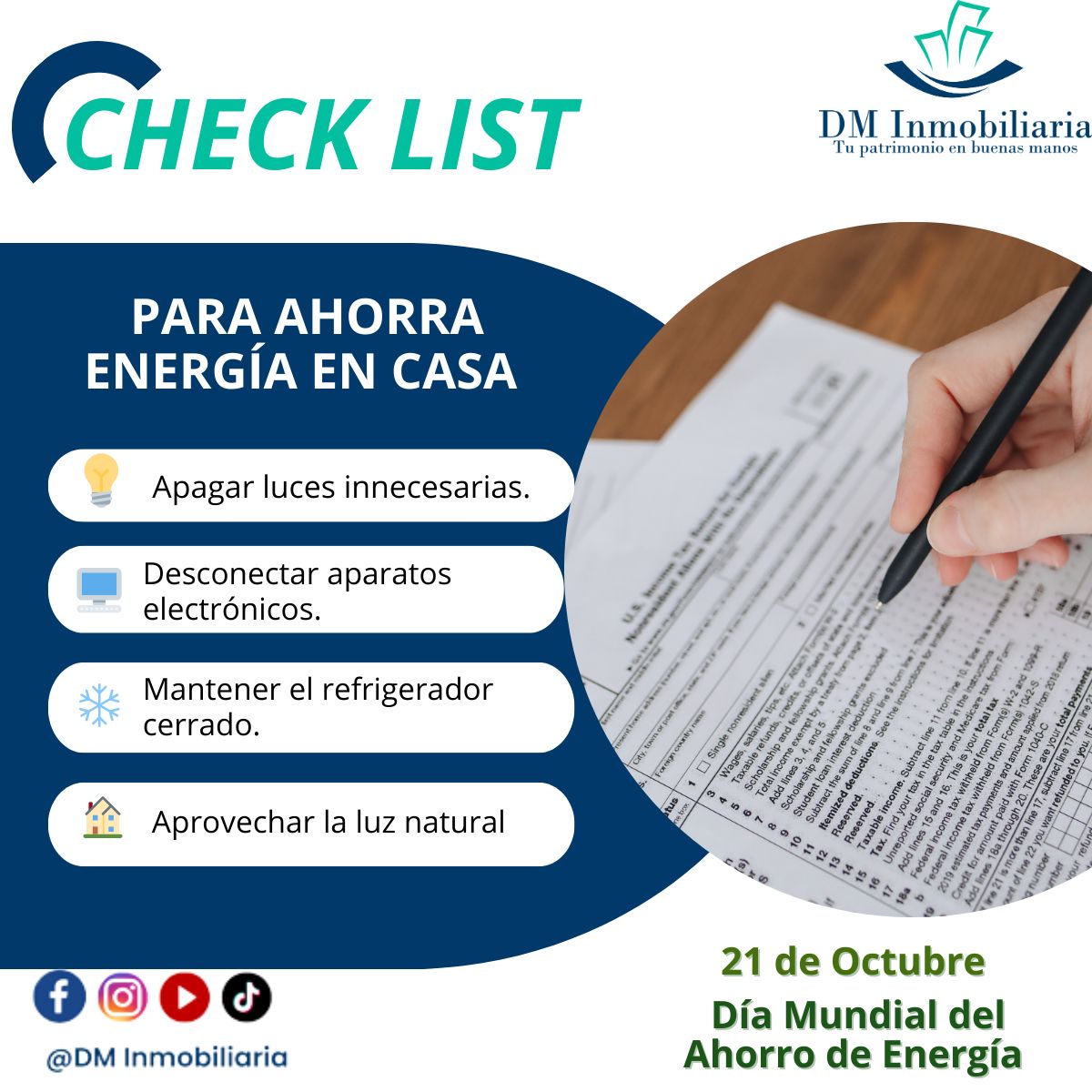 DMInmobiliariaa's tweet photo. 🌍💡 ¡Feliz Día Mundial del Ahorro de Energía! Hoy es un recordatorio de la importancia de usar nuestros recursos de manera responsable. 🌱✨
#DíaMundialDelAhorroDeEnergía #AhorraEnergía #CuidadoDelPlaneta #Sostenibilidad  #DMInmobiliaria https://t.co/cwKbLo9DtN