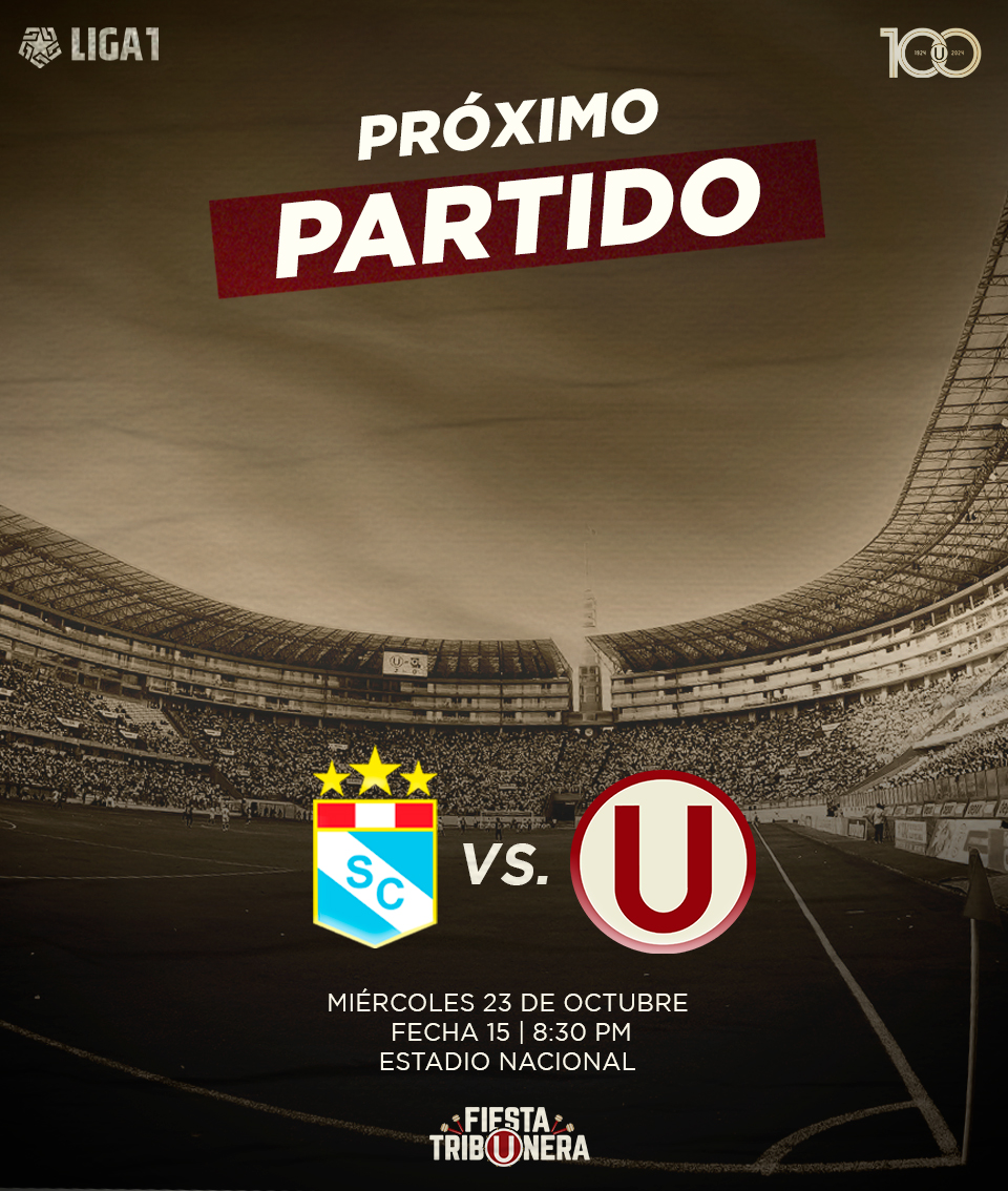 FTribUnera's tweet photo. ⭐️¡𝑷𝑹Ó𝑿𝑰𝑴𝑶 𝑷𝑨𝑹𝑻𝑰𝑫𝑶!⭐️
📍 @ClubSCristal 🆚 𝑼𝑵𝑰𝑽𝑬𝑹𝑺𝑰𝑻𝑨𝑹𝑰𝑶
🏆 @Liga1TeApuesto - T. Clausura - Fecha 1⃣5⃣
📆 Miércoles 23 de octubre.
⏰ 8:30 pm
🏟 Estadio Nacional
🗣️ "𝑱𝒖𝒏𝒕𝒐𝒔 𝒉𝒂𝒔𝒕𝒂 𝒆𝒍 𝒇𝒊𝒏𝒂𝒍"
🔝 #YDaleU  #SCxU https://t.co/7Fc7gnzzJF