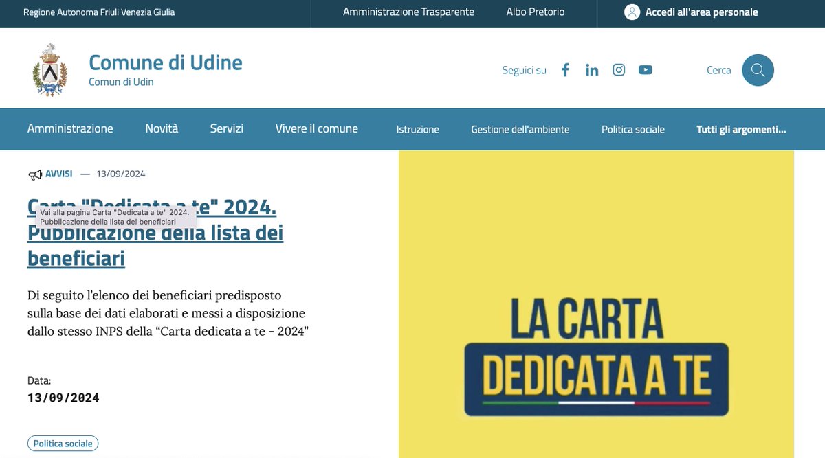 🥁🥁 Udine: nuovo sito web e servizi digitali con OpenCity per semplificare l'accesso e la fruizione dei servizi comunali 
comune.udine.it