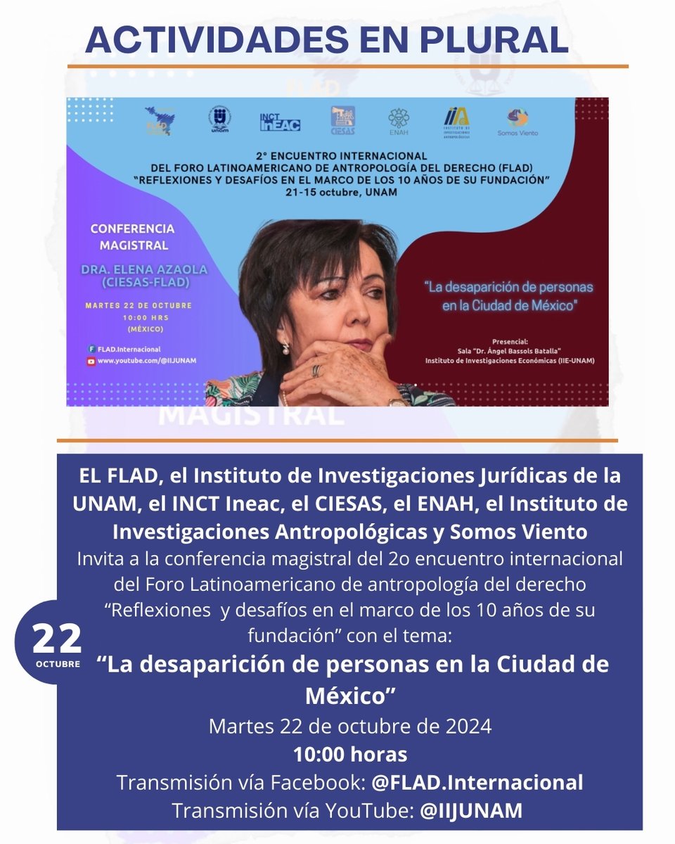 PluralCIESAS's tweet photo. Conoce las actividades que esta semana han preparado desde diferentes instituciones, asociaciones, aliadas y aliados para ampliar nuestro conocimiento, desde #plural les invitamos a disfrutar de cada una de ellas.
#NoTeLoPuedesPerder
#SomosCIESAS
#investigacion https://t.co/lCkrsbVKZm