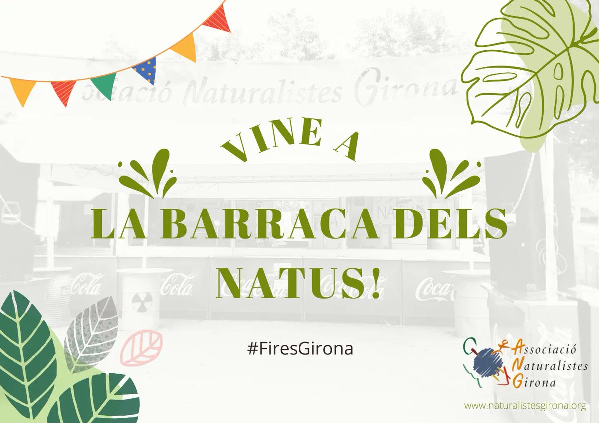 somnatus's tweet photo. 🍀 VINE A LA BARRACA 🍀

Aquestes #FiresGirona els #NATUS tenim barraca i moltes ganes que ens vingueu a veure.

Vine i col·labora amb la defensa del territori i la preservació del medi ambient! 🌳✊🏼🎶🎊 https://t.co/RlasMgFYw7