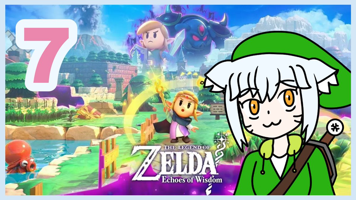 hihi!! going live with kitties of wisdom!! today we... meet goron!?!?!?? twitch.tv/jevaqua #Vtuber #ZeldaEchoesofWisdom