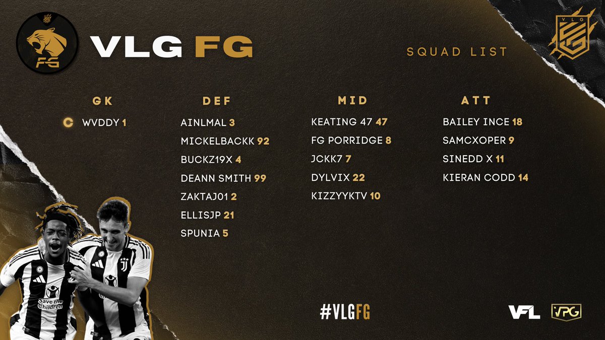 VLG FG🐆

Ferocious, unforgiving. 

Our Jaguars start the season tonight and are ready to win it all.🏆

<a href="/FGFIFA_/">VLG FG</a> 

#VLGFG