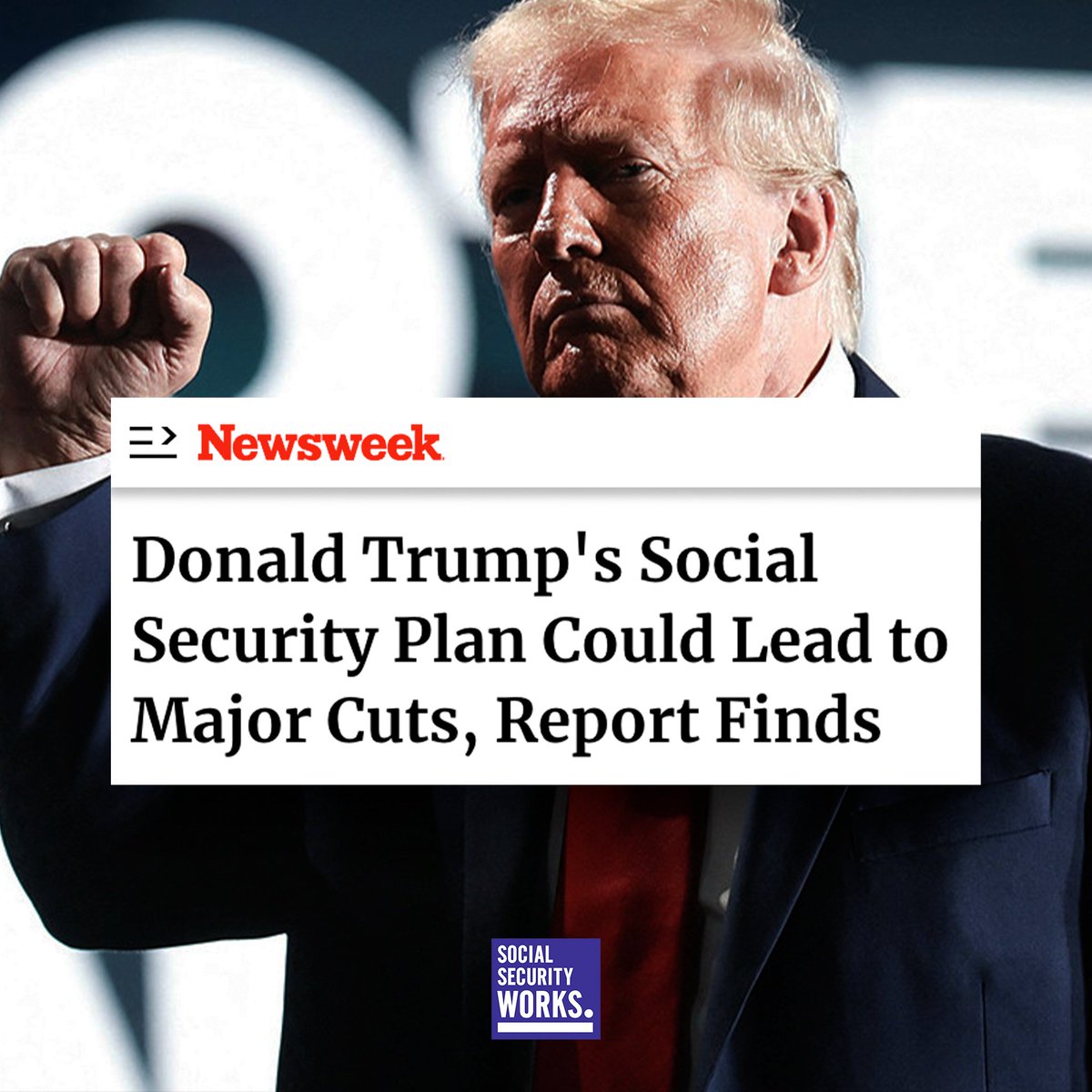 SSWorks's tweet photo. SHAMEFUL: Donald Trump's plans to slash Social Security by $2.3 TRILLION!

HANDS OFF OUR EARNED BENEFITS! https://t.co/uPOdV31DQR