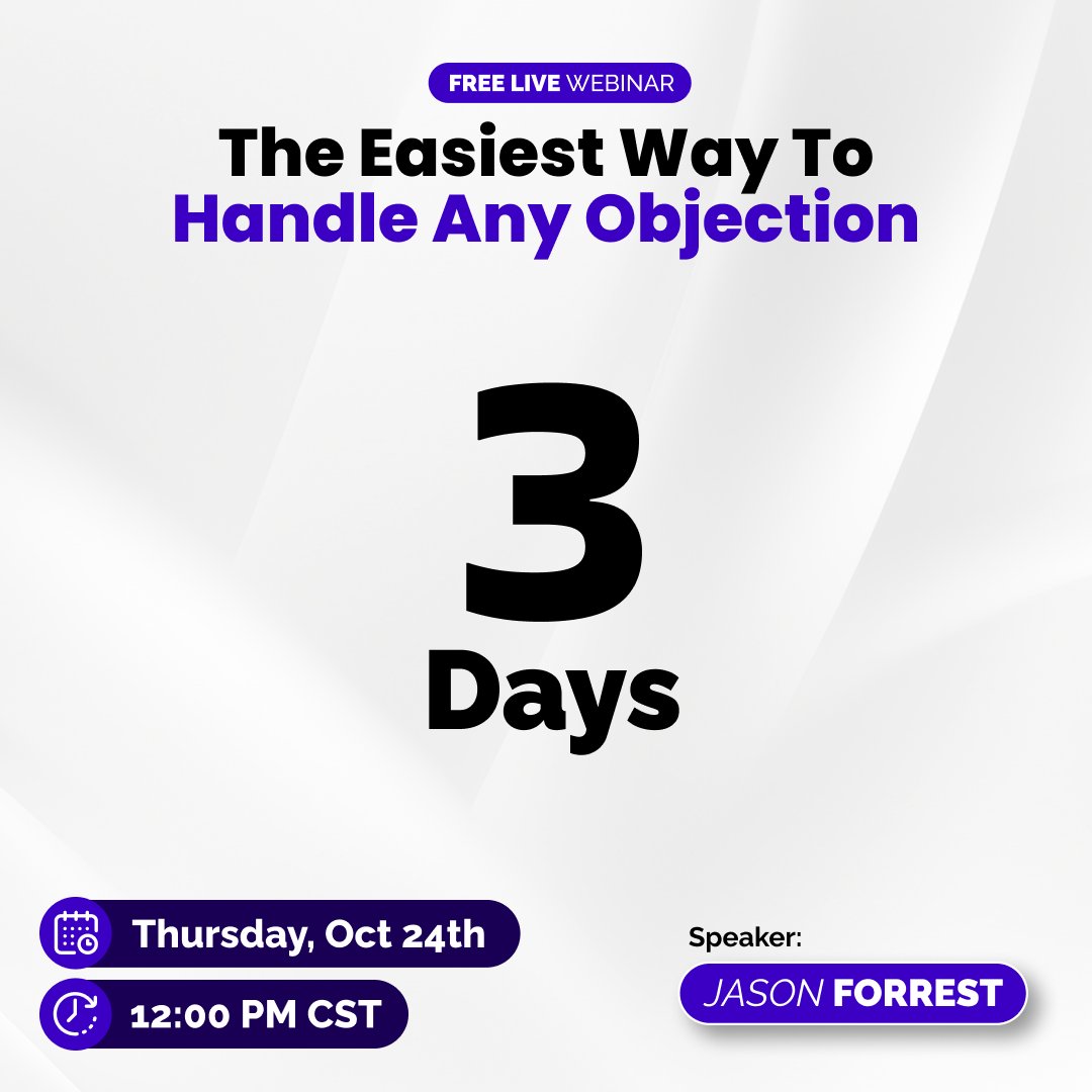 UnleashedFPG's tweet image. Imagine converting every objection into a step closer to the sale—without conflict or fear of losing the deal. A cutting-edge technique is now available, tailored specifically for Sales Warriors like you!

fpg.com/webinars/the-e…

#FPGwebinar #JasonForrest #SalesWebinar