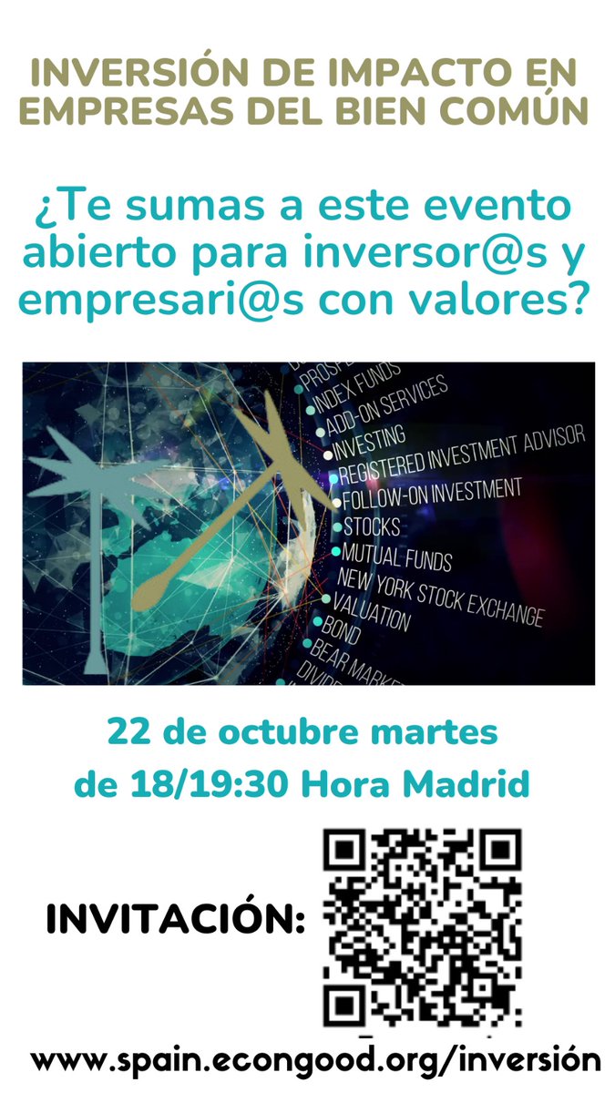 Uniendo intereses entre #Inversores y #Empresas de #TripleImpacto. #MesaRedonda con #casosprácticos.
¿Te unes? 👉 bit.ly/3TSYv8N
<a href="/bolsaylaVida/">Paco Álvarez</a> <a href="/EBCzaragoza/">EBC Zaragoza</a> <a href="/EBienComun/">Economía Bien Común</a> <a href="/EconomiaJusta/">Economistas sin Fronteras</a> <a href="/fdeconomiauv/">Facultat d'Economia</a> <a href="/ebcmadrid/">EBC Madrid</a> <a href="/EBCGRANCANARIA/">EBC GRAN CANARIA</a> <a href="/ebccadiz/">EBC Cádiz</a> <a href="/EBCLaRioja/">EBC La Rioja</a> <a href="/MalagaEBC/">Economia Bien Común Málaga</a> <a href="/EbcMurcia/">EBCMurcia</a>