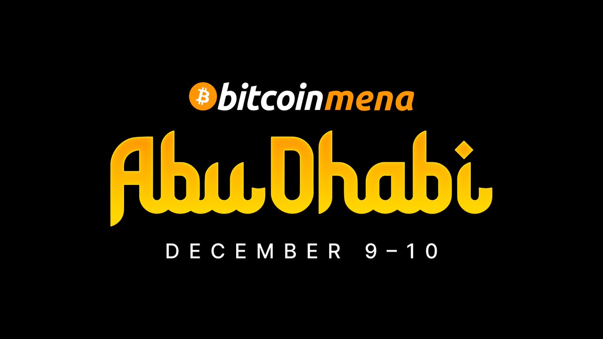 The biggest #Bitcoin conference is coming to Abu Dhabi 🇦🇪 Top speakers,  cutting-edge insights, and a global network await at Bitcoin MENA 🌎 Grab  your ticket today 🎟️👇 https://t.co/s3wqtyFS1l