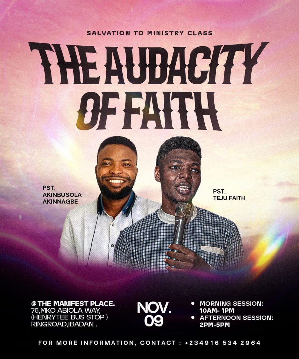 FaithWatchie's tweet photo. I personally can't wait!!
STMC Ibadan is THE MEETING.
I know it as sure as I can see..
This is a meeting for lifetimes and generations.
You really shouldn't miss this.
#STMC Ibadan https://t.co/1iLuOFVAC5