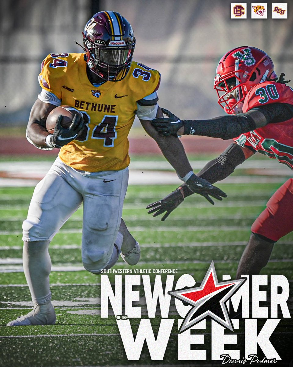 New Kid on the Block. 😼 🏈 

Dennis Palmer is your SWAC Newcomer of the Week!

#𝙃𝙖𝙞𝙡𝙒𝙞𝙡𝙙𝙘𝙖𝙩𝙨 | #𝙋𝙧𝙚𝙮𝙏𝙤𝙜𝙚𝙩𝙝𝙚𝙧