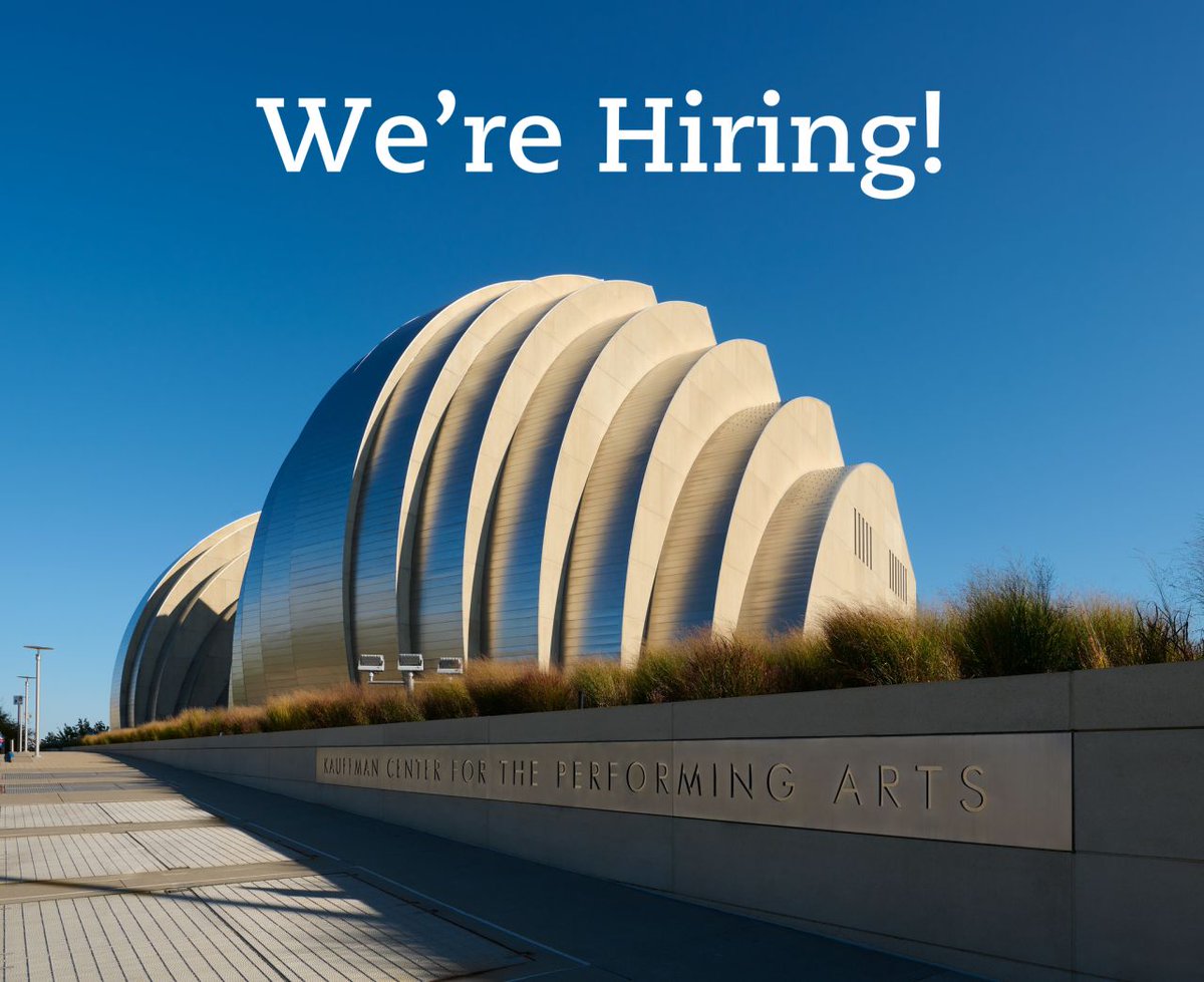 Join our team at the Kauffman Center! We currently have part-time job openings available, along with paid internship opportunities. Applications for spring internships are open now through Nov. 18. Learn more and apply today at kauffmancenter.org/careers.  

📷 Kenny Johnson