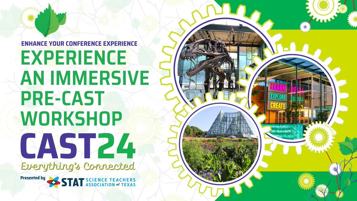 TXScienceSTAT's tweet photo. It’s not too late to register for a #STATCAST24 Pre-Conference Workshop! Seats are still available for workshops at The Witte Museum, Project Learning Tree, and The Doseum. These opportunities will occur November 13 ahead of CAST in San Antonio. https://t.co/Sw58L5qxWK https://t.co/NQ4VdJRoTG