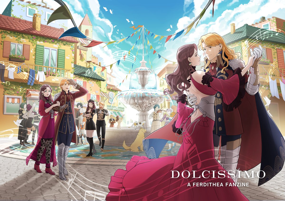 🐝🌹COVER REVEAL 🌹🐝

We are so excited to share the cover art for Dolcissimo: a Ferdithea fanzine with you all! Thank you so much to <a href="/Floof_n_Wool/">Floof - フルーフ PUBLISHED FERDITHEA COMIC!!</a> for illustrating this gorgeous cover!

Mark your calendars for opening night! Pre-orders launch in ONE week on October 28th!