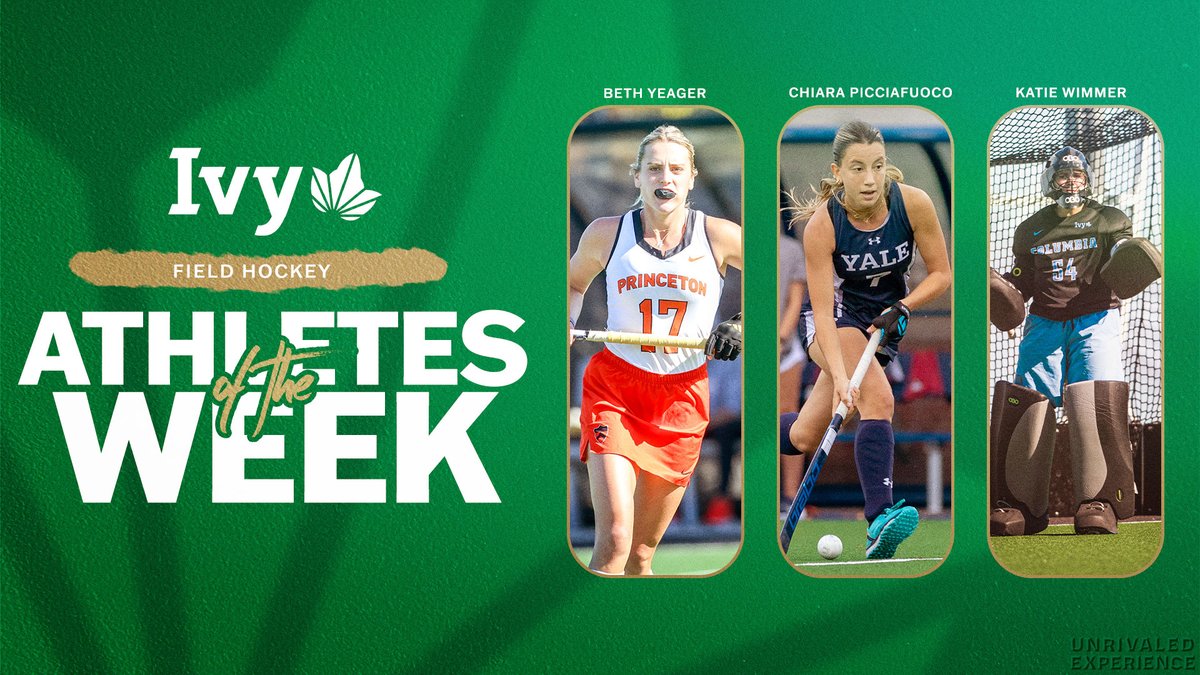 After standout individual performances in games with critical Ivy League tournament implications, three Ivies won weekly awards including <a href="/TigerFH/">Princeton FH</a>'s Beth Yeager, <a href="/YaleFieldHockey/">Yale Field Hockey</a>'s Chiara Picciafuoco, and <a href="/CULionsFH/">Columbia Field Hockey</a>'s Katie Wimmer. 🌿🏑

📰 » ivylg.co/FH102124