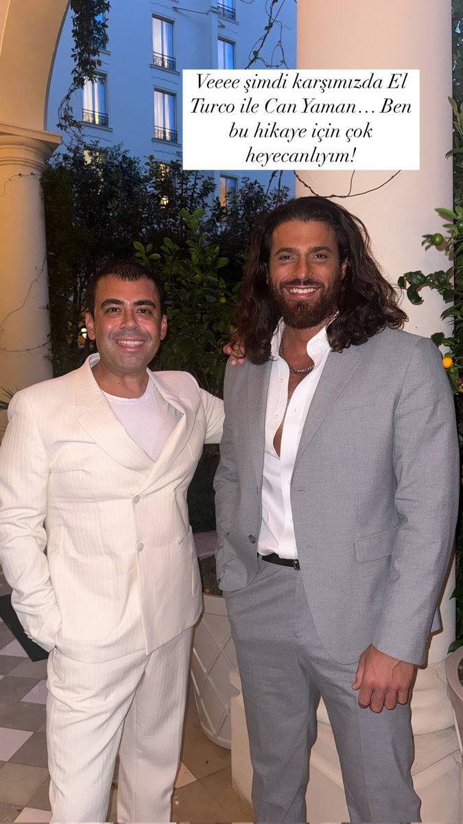 Bueno, ahora aquí están El Turco y Can Yaman... ¡Estoy muy emocionado por esta historia!
Ig stories @mertvidinli 
#CanYaman #ElTurco  #CanYamanMIPCOM24