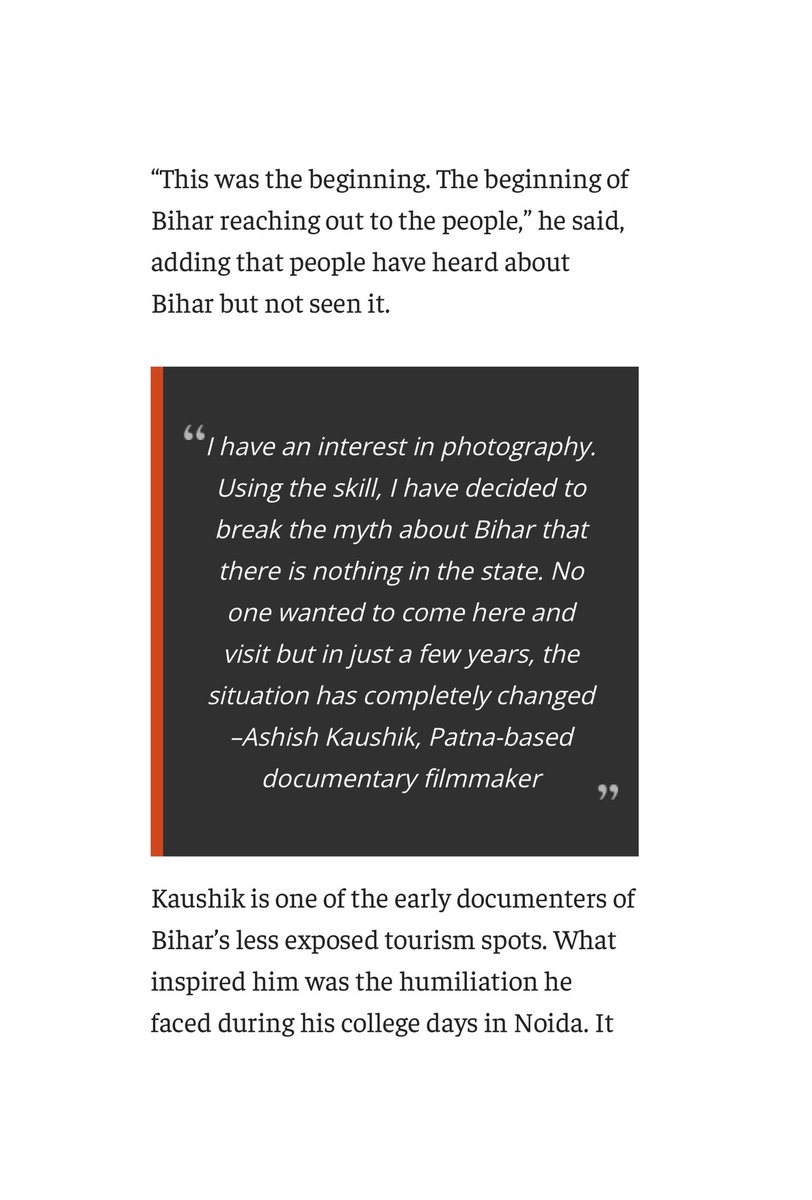 theudindia's tweet photo. Remembering that decision of not taking the job offer &amp; instead following the passion is now making me feel that i really took a right decision. Things are changing &amp; that can seem. Recently had a deep discussion with ThePrint  on the changing image of tourism in Bihar. https://t.co/4J5Ajs74Fi