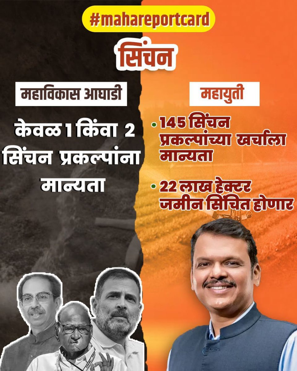 priyazore's tweet photo. शेतकऱ्यांचा आधार, महायुती सरकार !
भाजप- महायुती आहे तर गती आहे,
महाराष्ट्राची प्रगती आहे !
#MahaReportCard #AgricultureWithMahayuti #MaharashtraElections2024 https://t.co/9Xg2hcxCBp