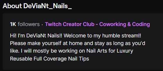 DeViaNt_Nails_'s tweet photo. IT'S OFFICIAL!!!!!

I'm in the @Twitch Coworking Creator Club!!!!!! https://t.co/6mplgd4wCt