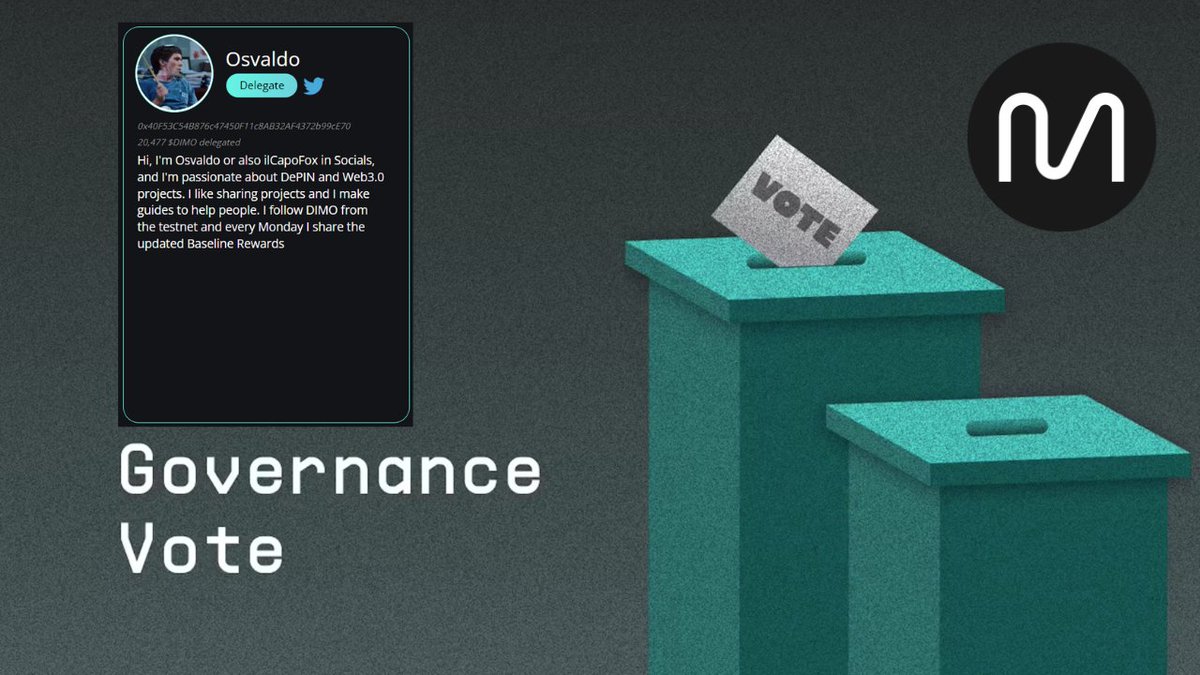 ilCapoFox's tweet image. Hello everyone, for those don't know, @DIMO_Network Governance is live for #voting until tomorrow at noon eastern time and will bring some good features 💯
Since I have become a DIMO #Delegate, hoping to help you, I want to tell you how I will vote and through this tweet I want