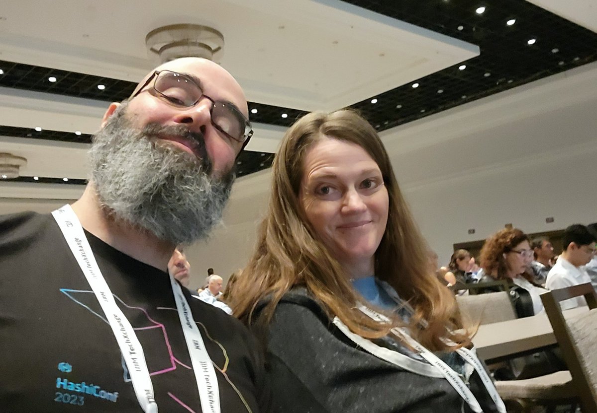 mistwire's tweet image. Getting ready for @IBM #TechXchange Community Day with my conference buddies 🥰😂