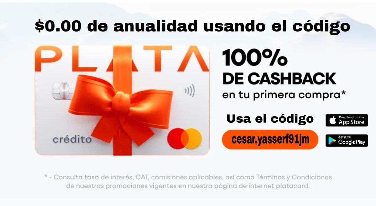 UlisesdlTorre1's tweet photo. 💵TARJETA DE CRÉDITO PLATA CARD💵
sin revisión de historial crediticio
Cero anualidad de por vida
Primera compra gratis
Cashback de hasta 20%
Entrega en 24hrs
Hasta $100k de crédito 

Todos estos beneficios al solicitarla en el siguiente link:
https://t.co/yq1bNtUwbv

O en la app https://t.co/FX5rqGIZvL