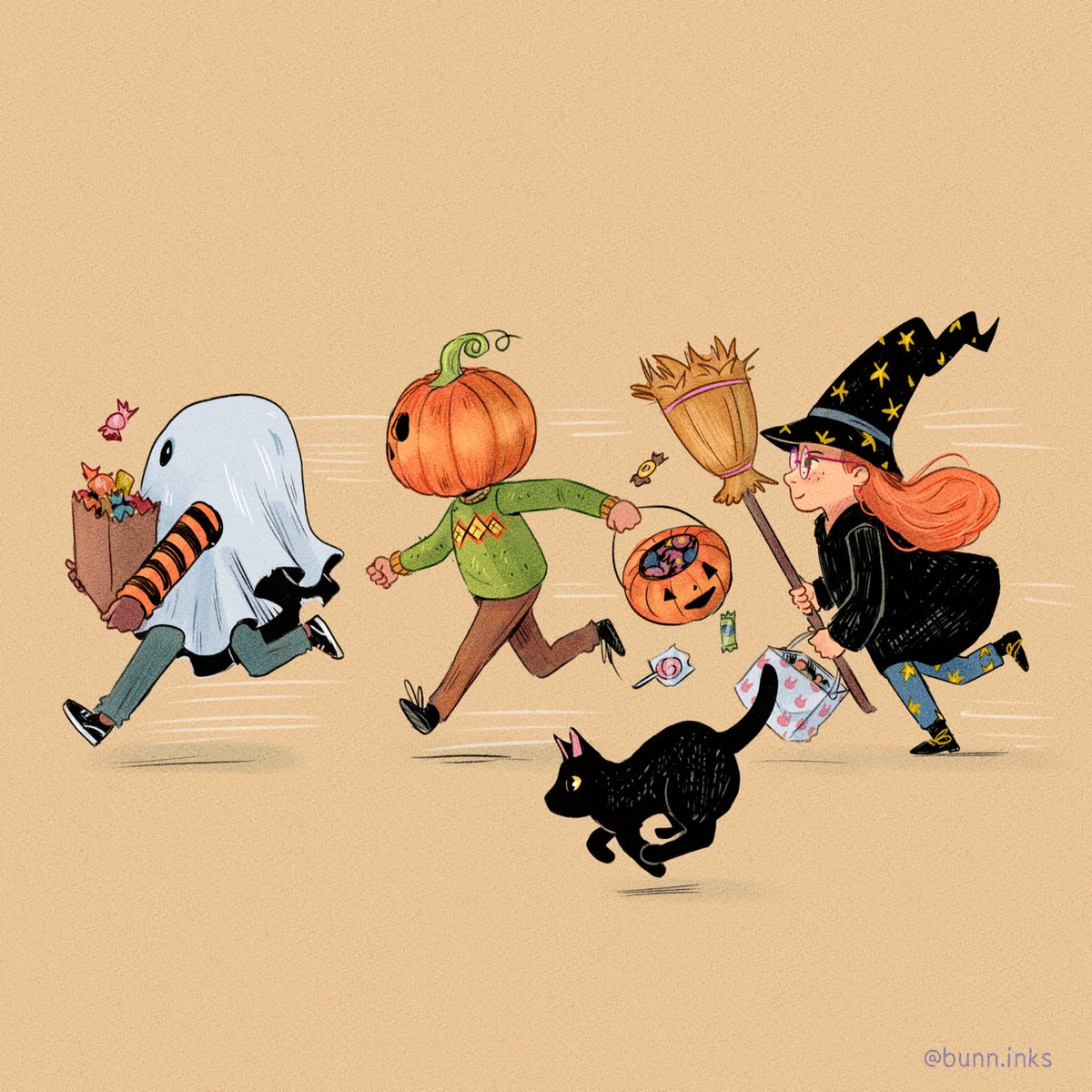 bunn_inks's tweet photo. Trick or treatin'
#halloween2024 #peachtober24fast  #kidlit https://t.co/i9x38UrNtQ