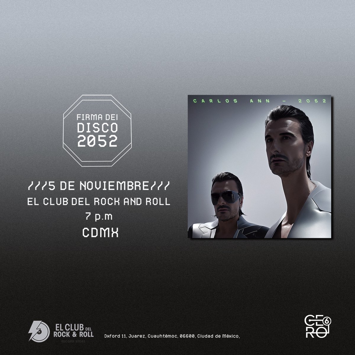 Firma de discos #2052 en CMDX📷
5 de nov
Os espero!
@elclubdelrockandroll
<a href="/CERO6Agencia/">CERO 6 Agencia</a>