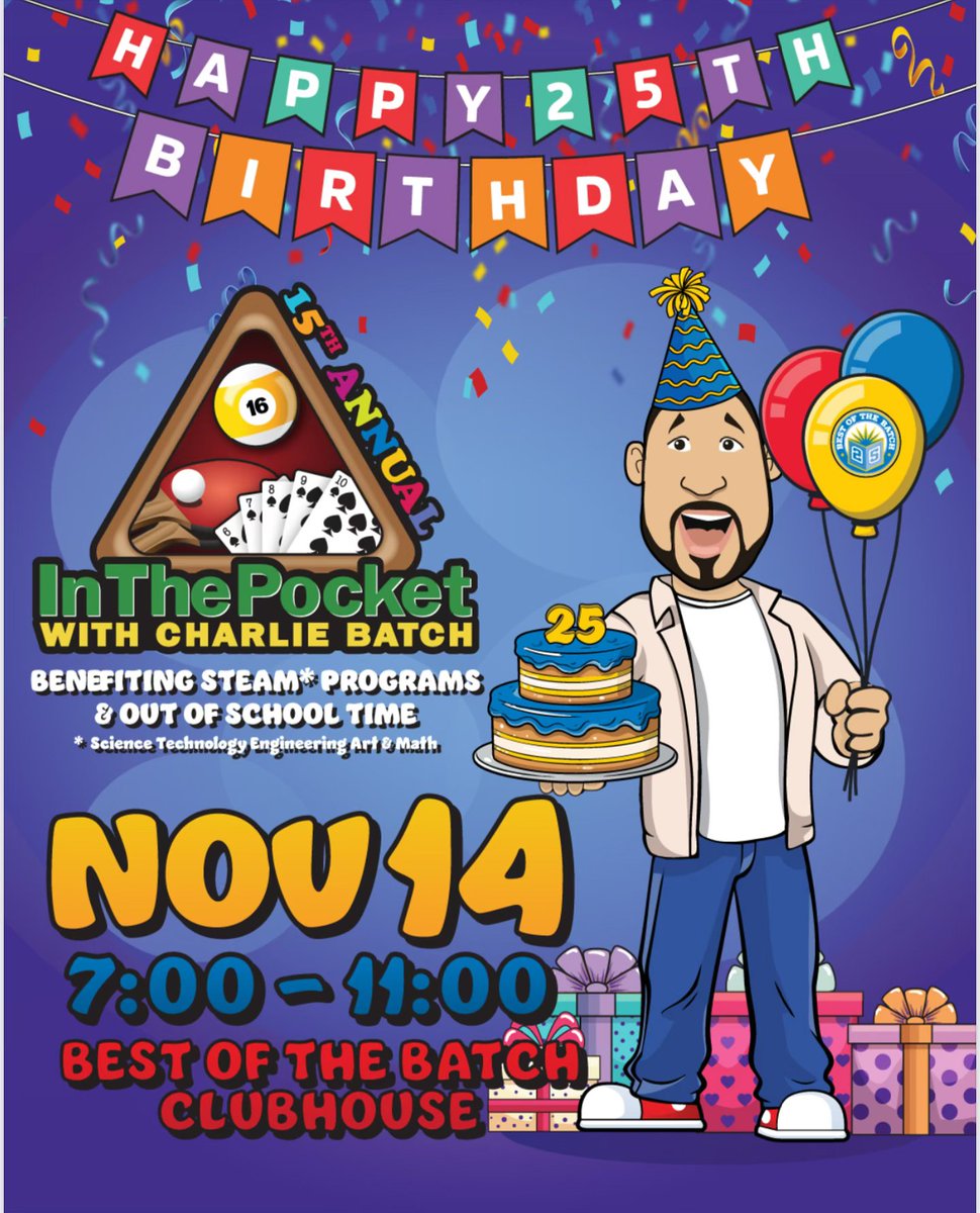 CharlieBatch16's tweet photo. Join us for In the Pocket on Nov 14th to support @BestoftheBatch STEAM &amp; Out of School Time! Play Pool, Poker &amp; Ping Pong all for a good cause. Cant Wait!
https://t.co/odzxm5TbFS

#batchfoundation #clubhouse #inthepocket #25years #steamprogram #community #bestofthebatchfoundation https://t.co/zvxdvVjBn9