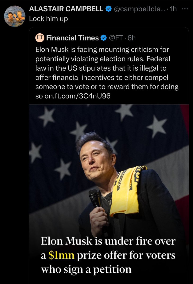 ronin21btc's tweet photo. Brits calling for the arrest of Elon Musk 

Now you know why 1776 https://t.co/eKUdzZHbj9