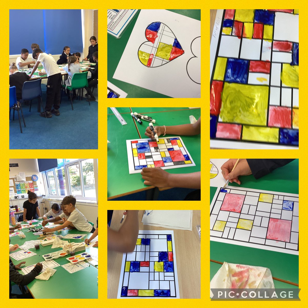 After School Art Club Week 1 we looked at the artist Piet Mondrian <a href="/paganelschool/">Paganel Primary</a>
