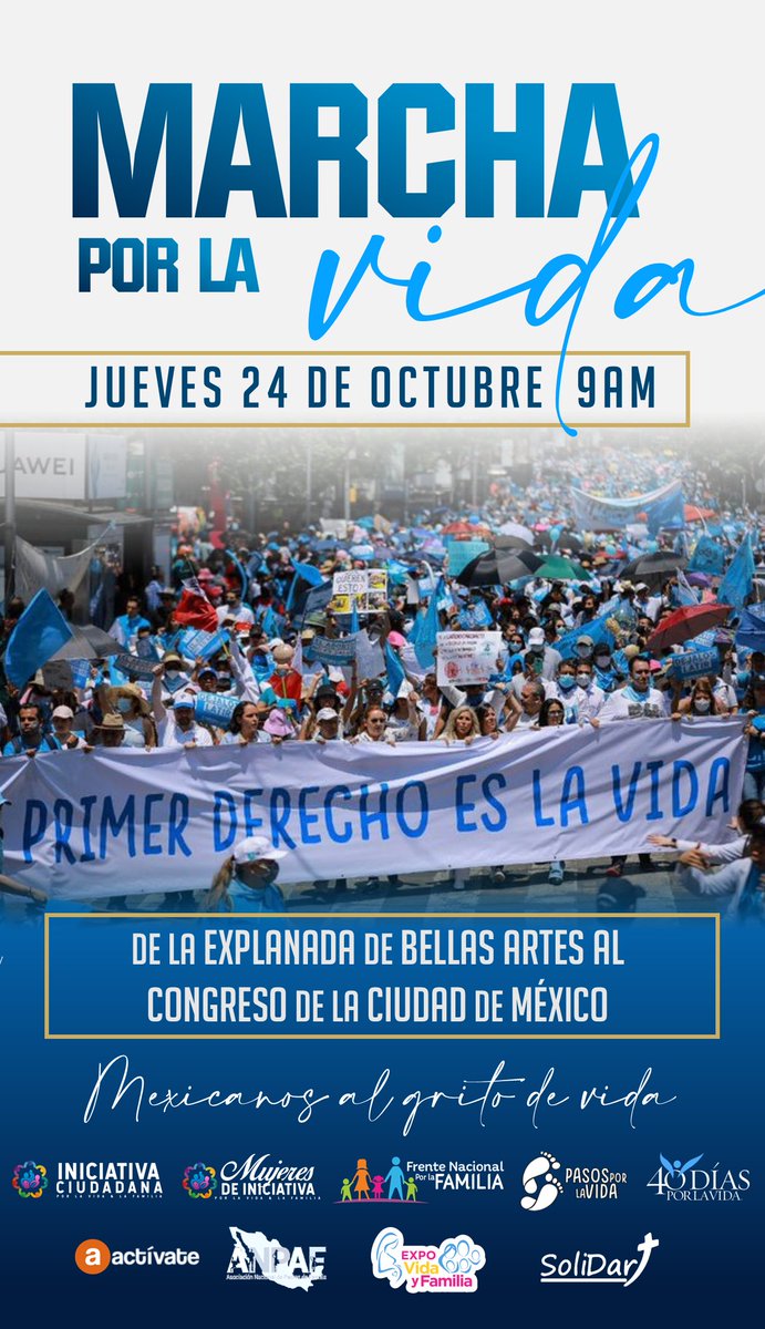 in_ciudadana's tweet photo. Levanta Tu Voz y defendamos la vida, la familia y las libertades. Hagamos valer los derechos de todas las personas, porque el no nacido, también es persona. Salgamos y #salvemoslasdosvidas.
#MexicanosAlGritoDeVida https://t.co/St6zFZCm4Z